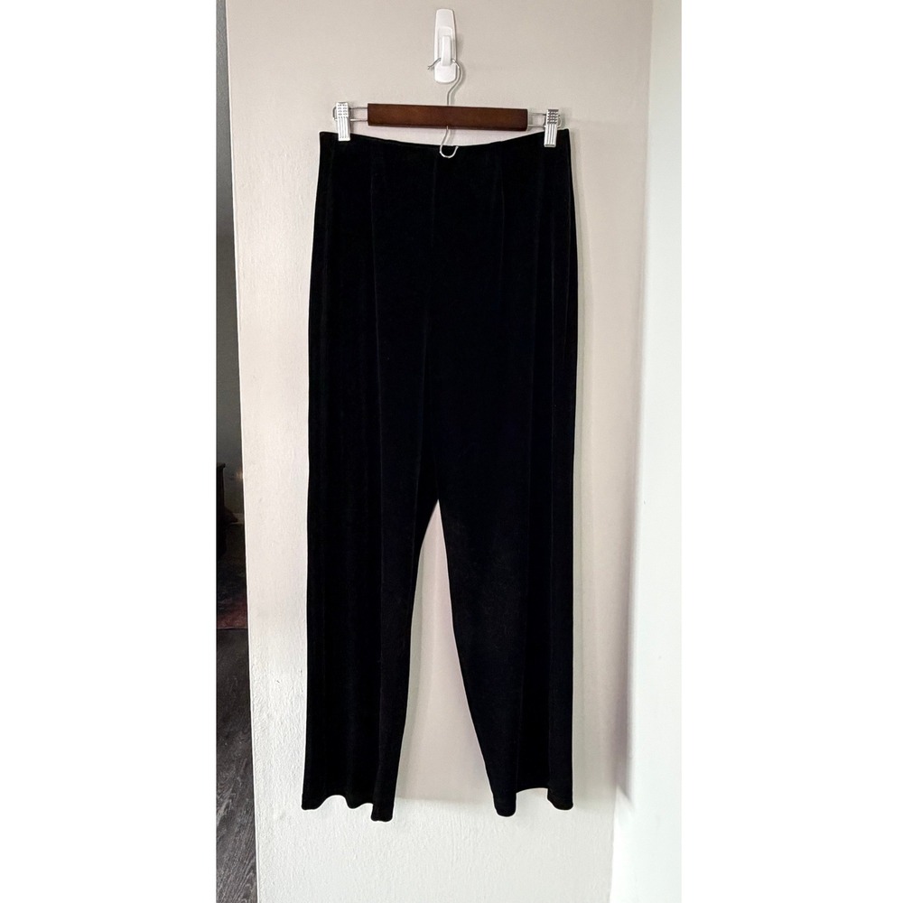 Vintage Maggie Sweet Black Velvet Pull On Pants Medium High Rise 70s 80s